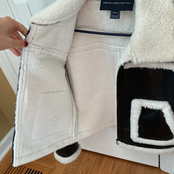 Brand new French Connection leather fur jacket - Picture 5 of 11